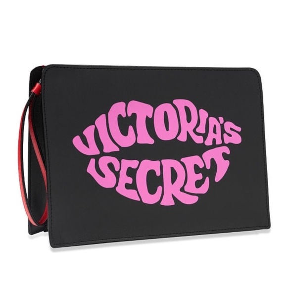 NWT Victoria’s Secret Just Add Lipstick Black Clutch Makeup Bag - Picture 1 of 11